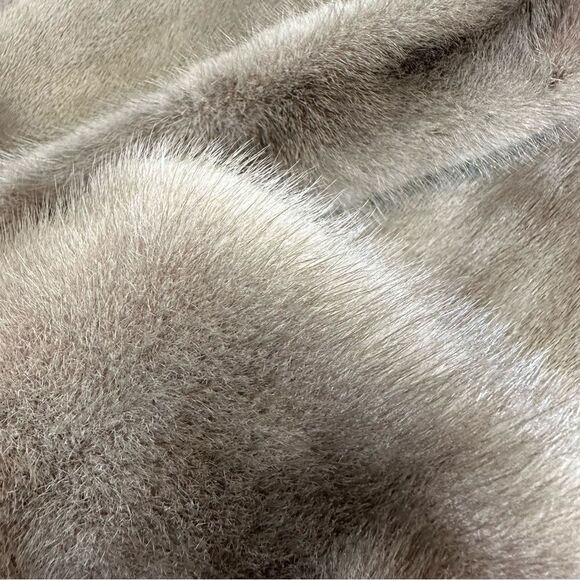 Massini * Pastel Brown Full Length Belted Vertical Mink Mob Wife Coat - Picture 6 of 16